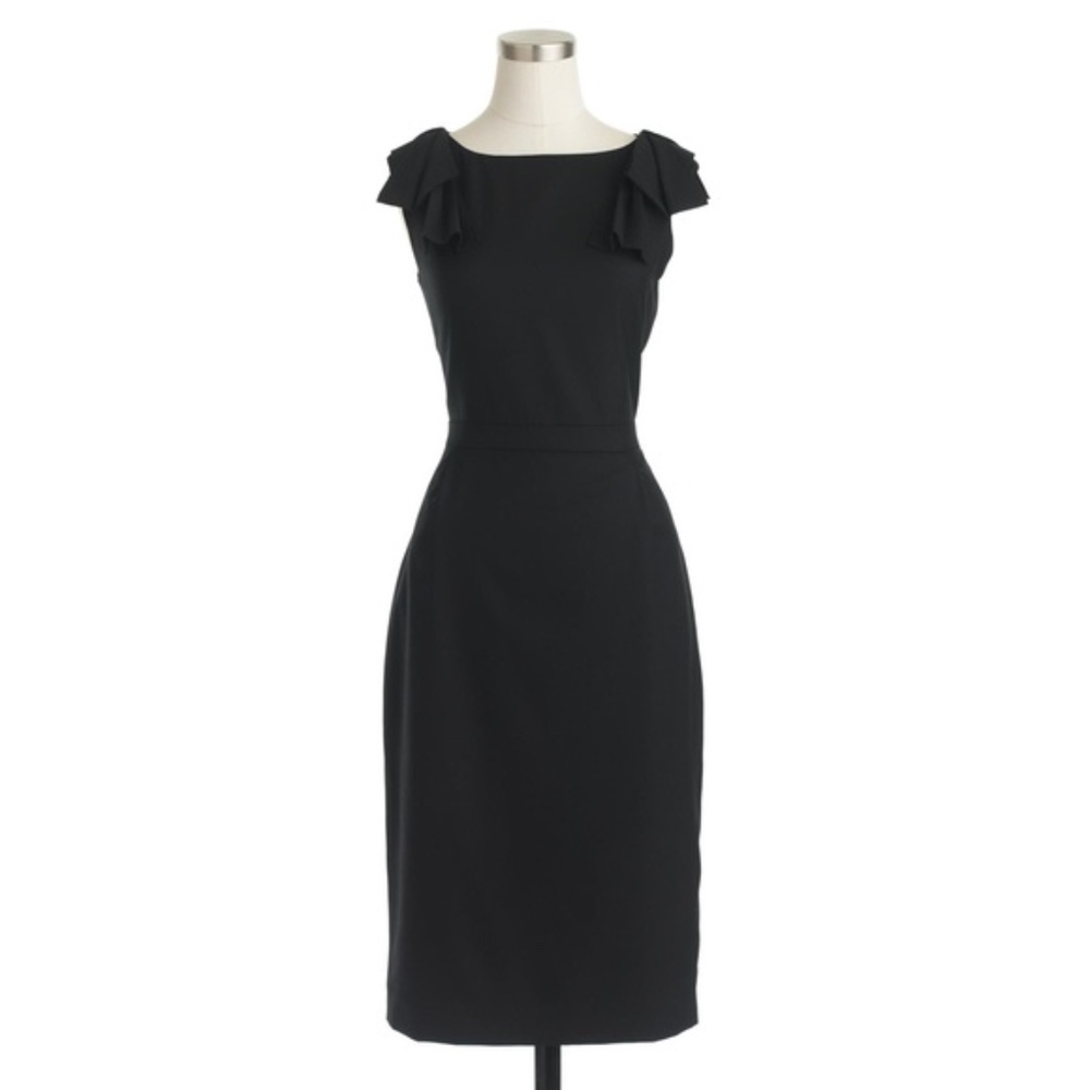 J Crew Suiting Super 120s Wool Bow-Shoulder Sheath